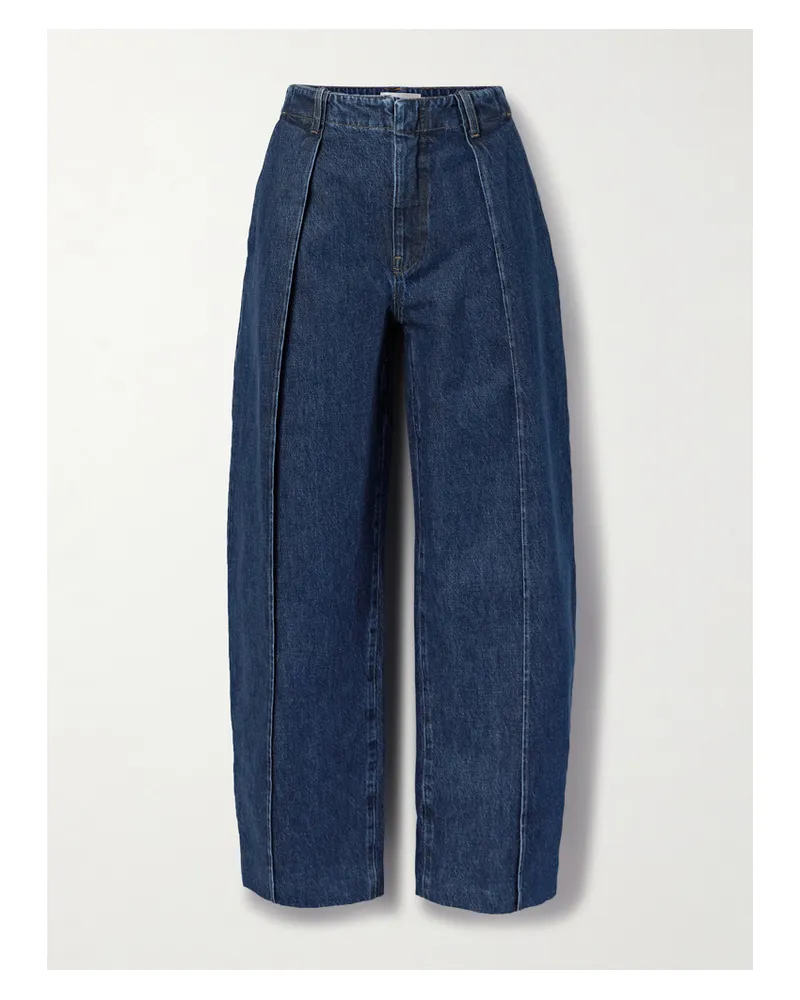 Frame Denim The Bowed Trouser Mid-rise Barrel-leg Jeans - Blue Blue