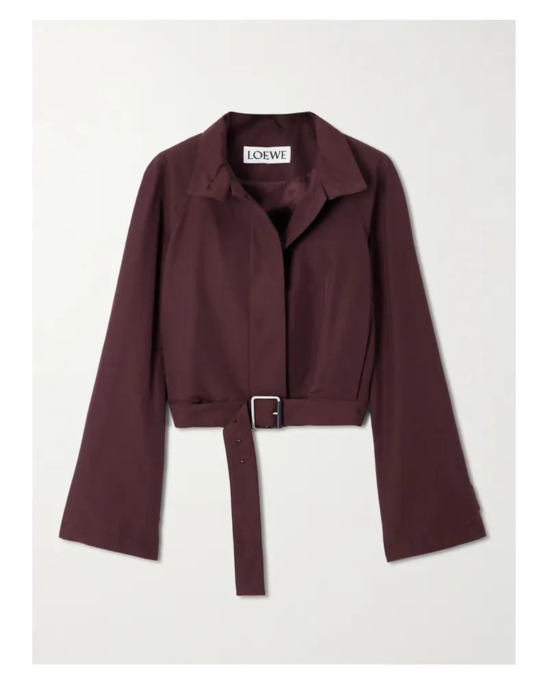 Loewe Jacke Aus Shell Aus Einer Baumwollmischung Mit Gürtel - Burgunder Burgunder