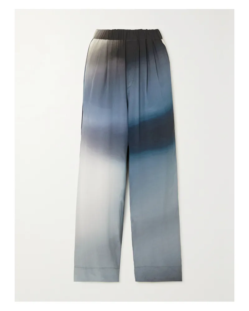 GAUCHERE Hose Mit Weitem Bein Aus Webstoff Mit Falten Und Farbverlauf - Schwarz Schwarz