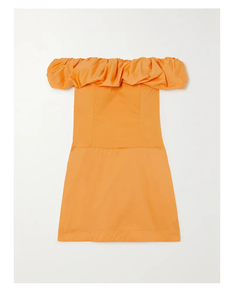 BONDI BORN Madeira Schulterfreies Minikleid Aus Popeline Aus Einer Biobaumwollmischung - Gelb Gelb