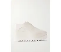 Elyse Vegetarian Patent-leather Platform Brogues - Ivory