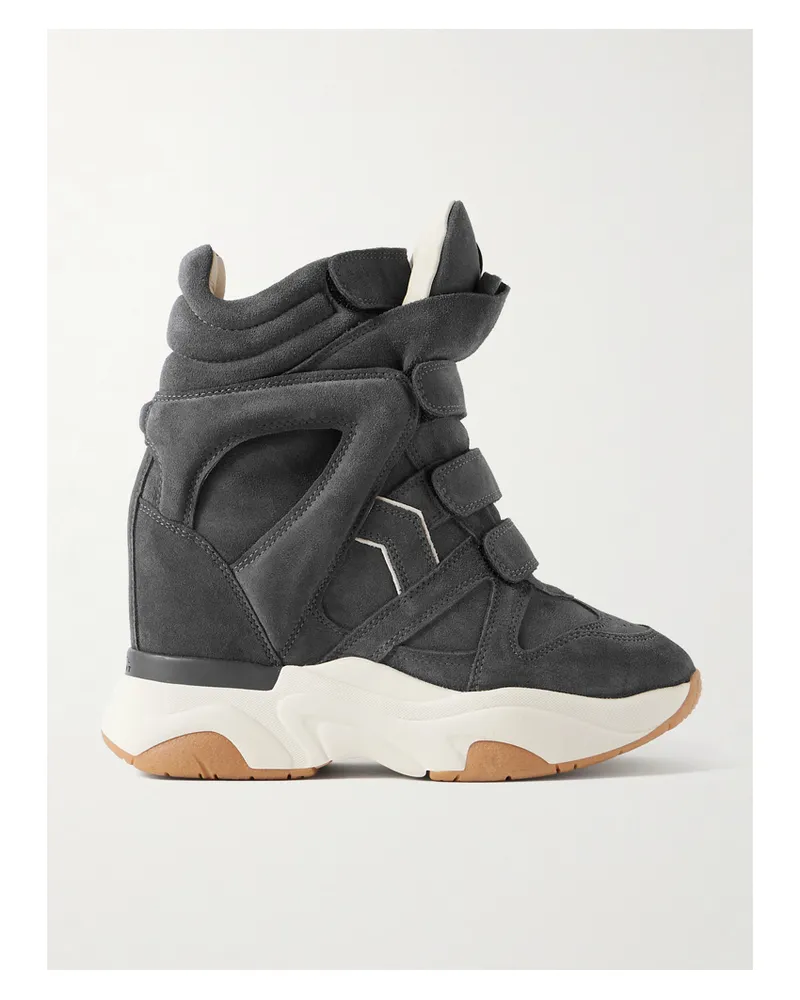 Isabel Marant Balskee Sneakers Aus Veloursleder Mit Keilabsatz - Grau Grau