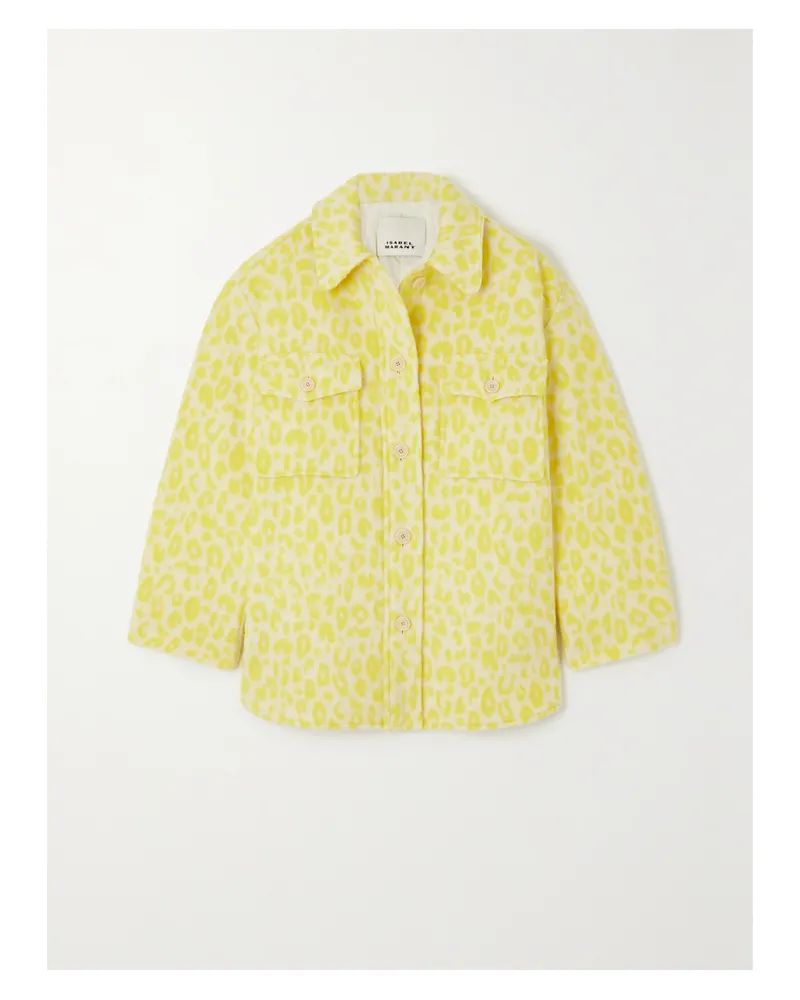 Isabel Marant Odelino Jacke Aus Wolle Mit Leopardenmuster - Gelb Gelb