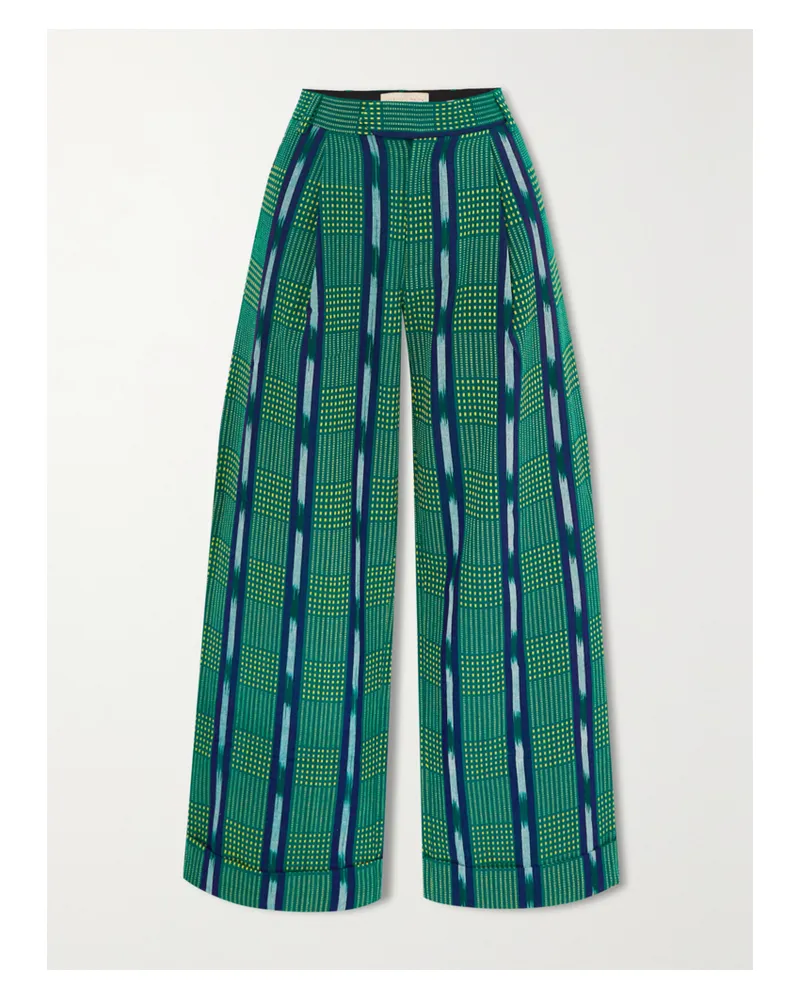 Lukhanyo Mdingi Hose Mit Weitem Bein Aus Baumwoll-jacquard - Grün Grün