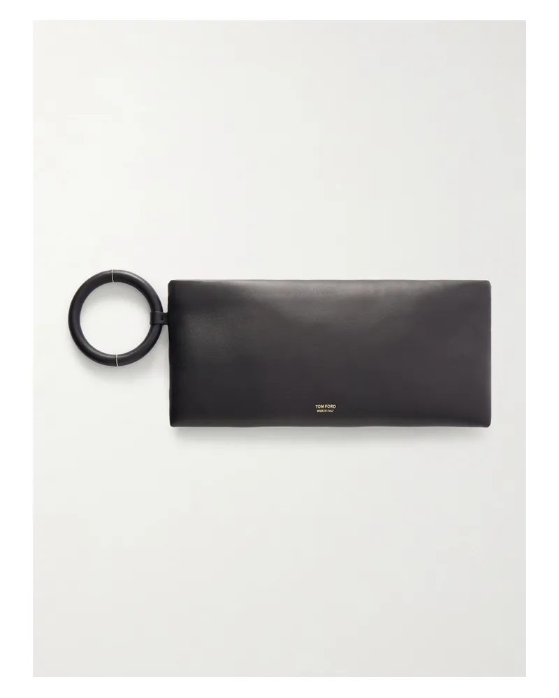 Tom Ford Aura Leather Clutch - Black Black