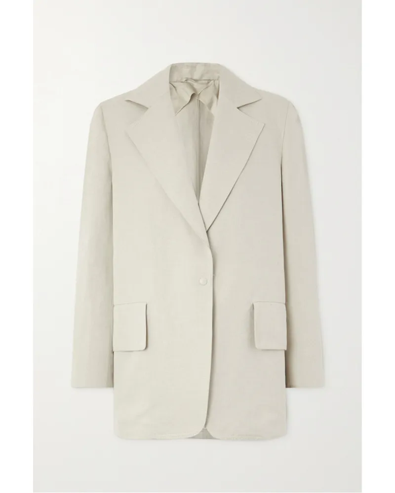 Max Mara Mosa Blazer aus einer Baumwoll-leinenmischung Neutral