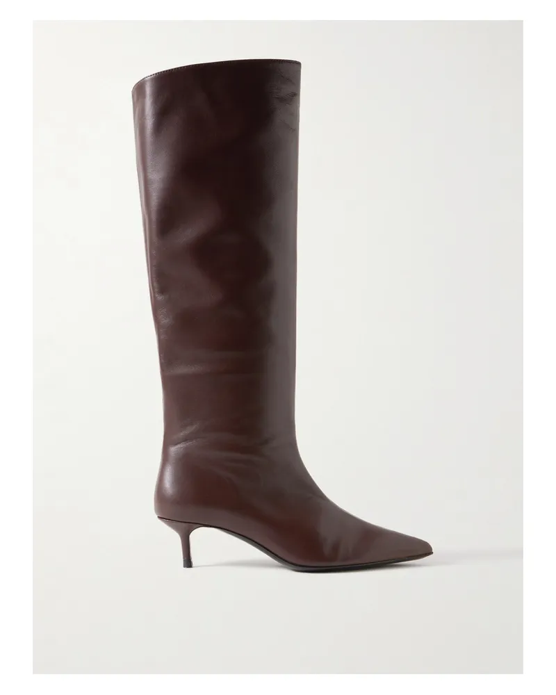 STAUD Sebastian Leather Knee Boots - Brown Brown