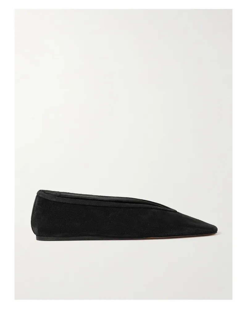 Le Monde Béryl Luna Suede Ballet Flats - Black Black