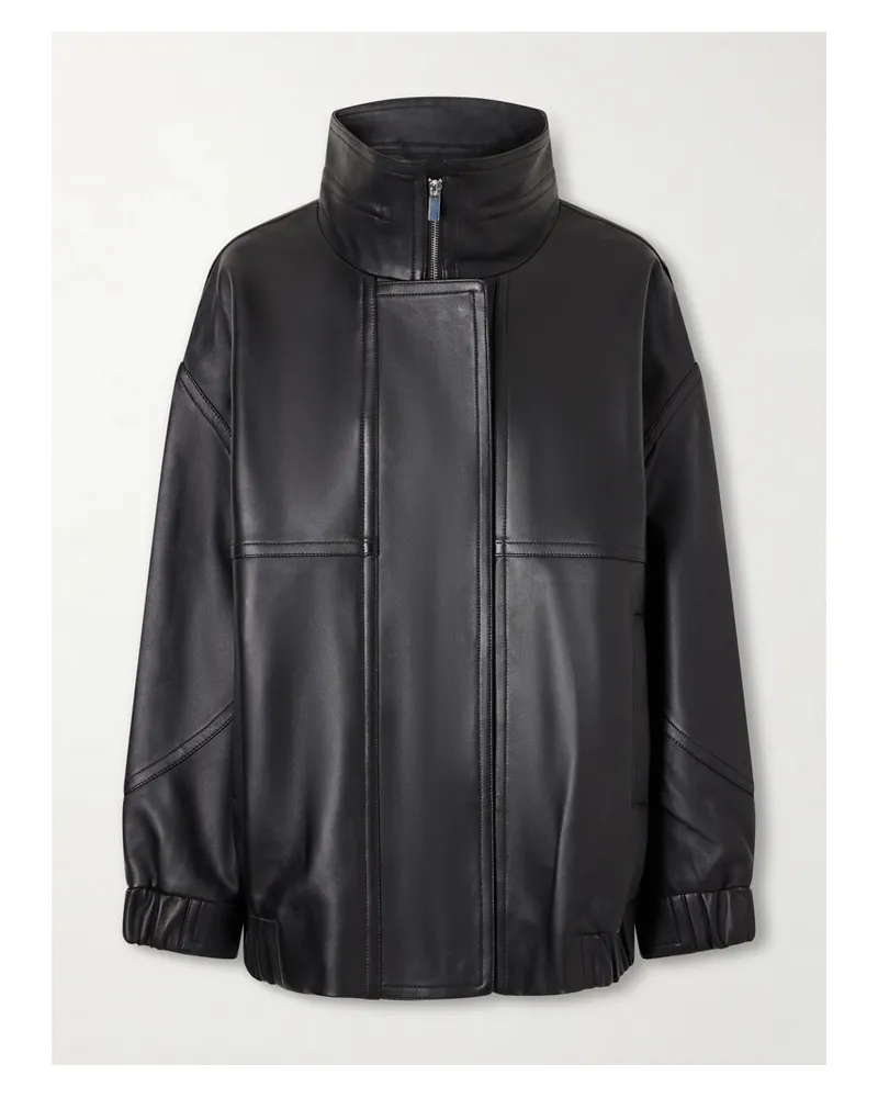 Theory Lederjacke - Schwarz Schwarz