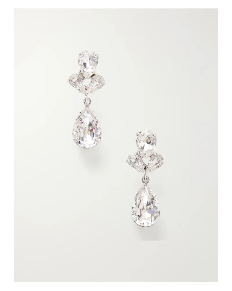 Jennifer Behr Mariza Silver-tone Crystal Earrings Silver