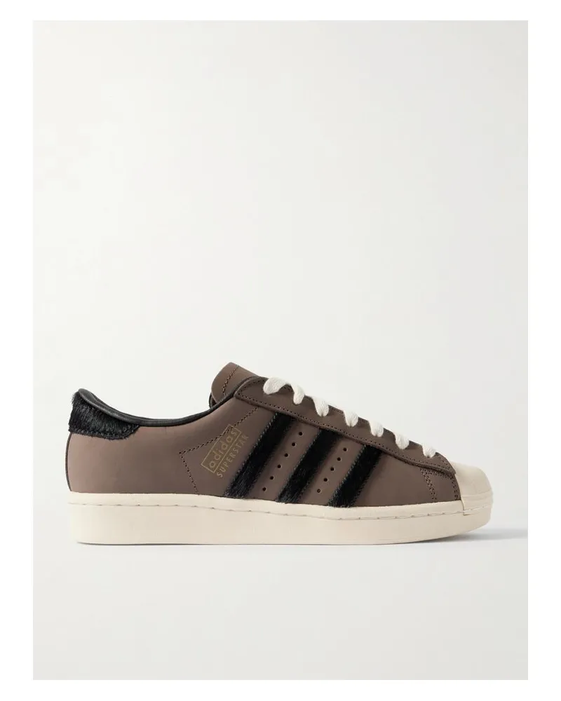 adidas Superstar Vintage Sneakers Aus Nubukleder Mit Kalbshaarbesätzen - Braun Braun