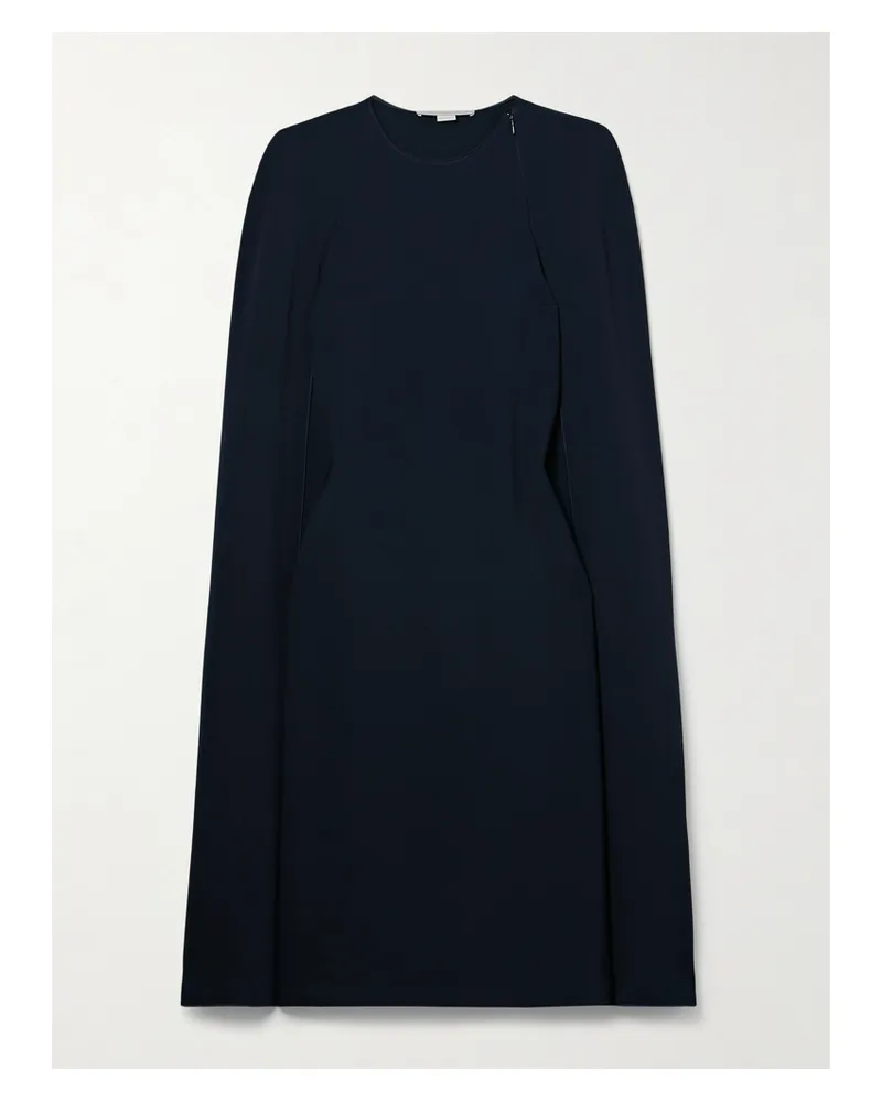 Stella McCartney Net Sustain Midikleid Aus Crêpe Mit Cape-effekt - Blau Blau