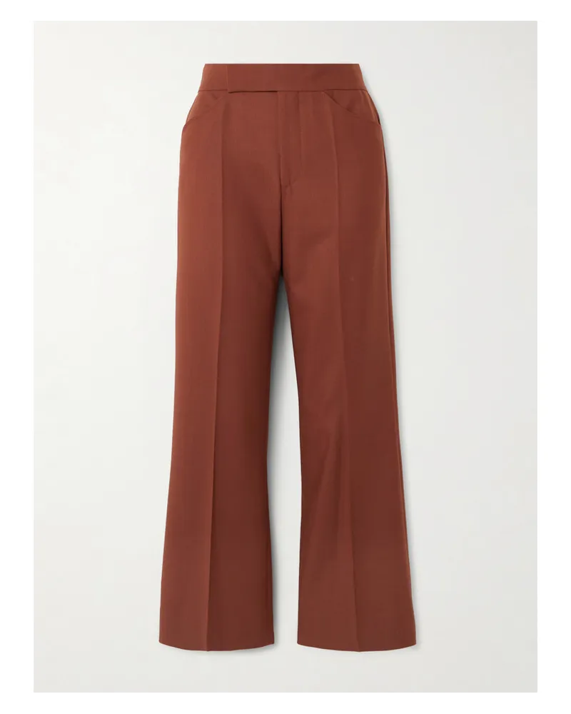 Victoria Beckham Schlaghose aus Twill Metallic