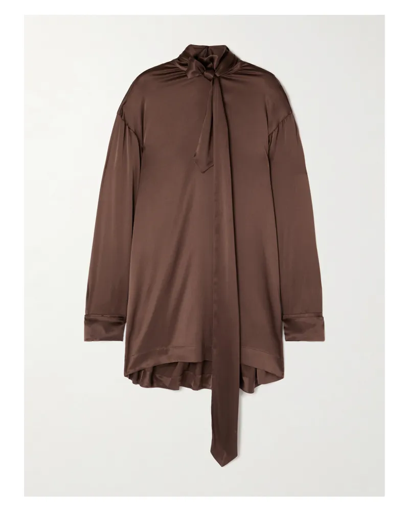 Dries van Noten Schluppenbluse Aus Satin Aus Einer Seidenmischung - Braun Braun