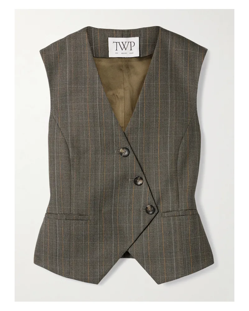 TWP Tyler Weste Aus Karierter Wolle - Grau Grau
