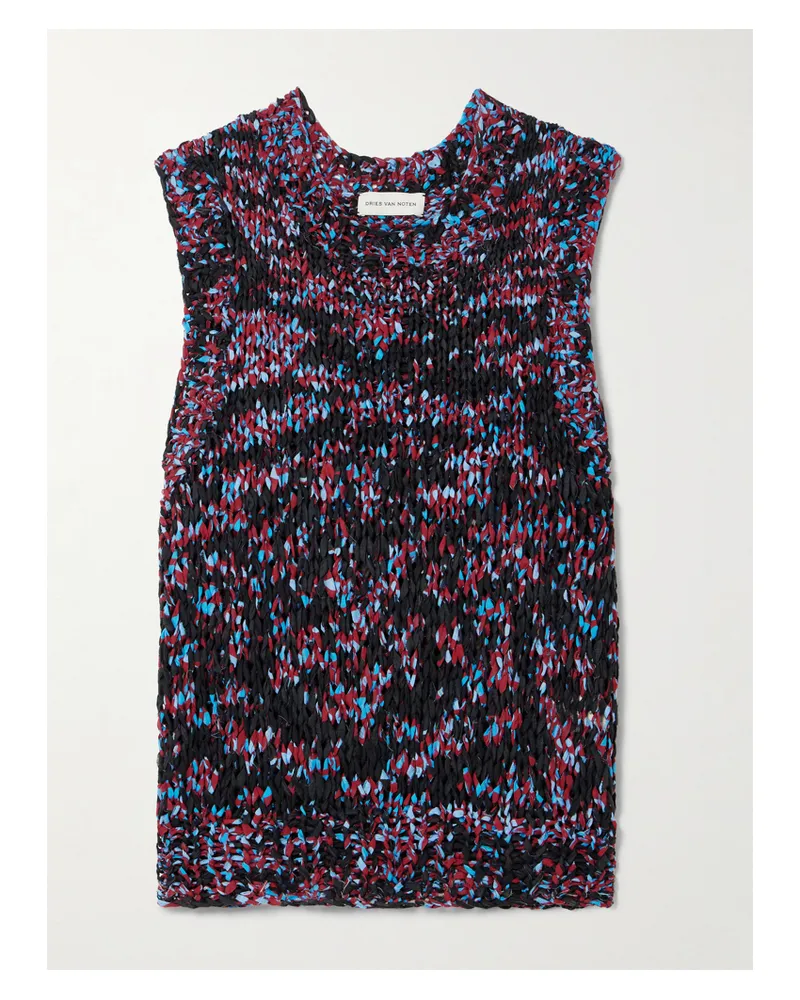 Dries van Noten Frayed Printed Cotton Vest - Multi Multi