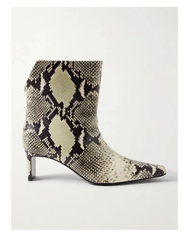 KHAITE Ona Ankle Boots Aus Leder Mit Schlangeneffekt - Animal-Print Animal-print