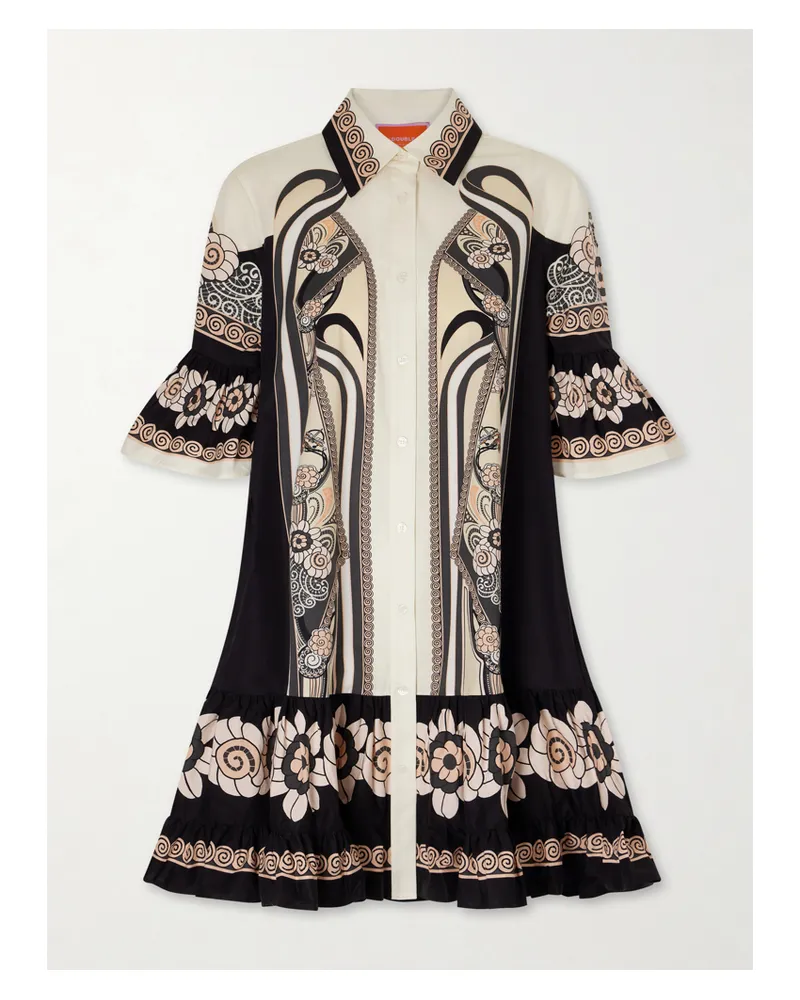 La DoubleJ Choux Patterned Cotton-poplin Mini Dress - Multi Multi