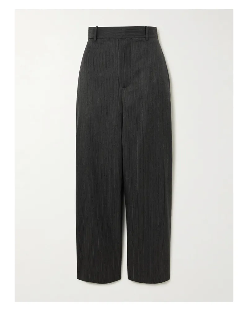 Loewe Hose Mit Weitem Bein Aus Wolle Mit Nadelstreifen - Grau Grau