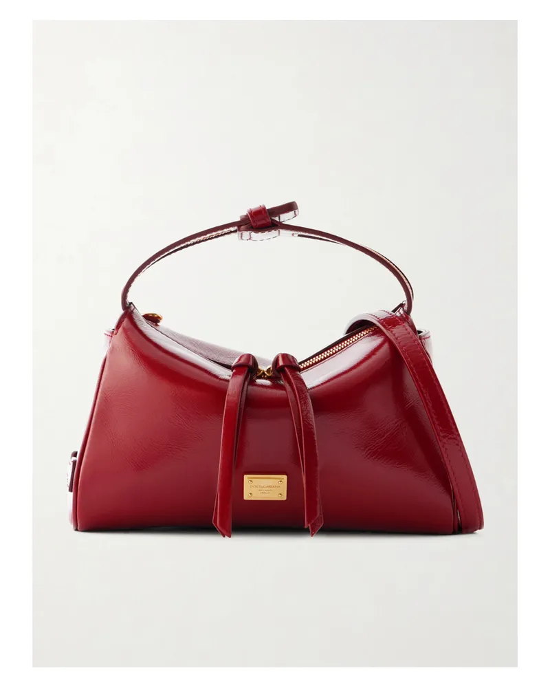 Dolce & Gabbana Vittoria Patent-leather Shoulder Bag - Red Red