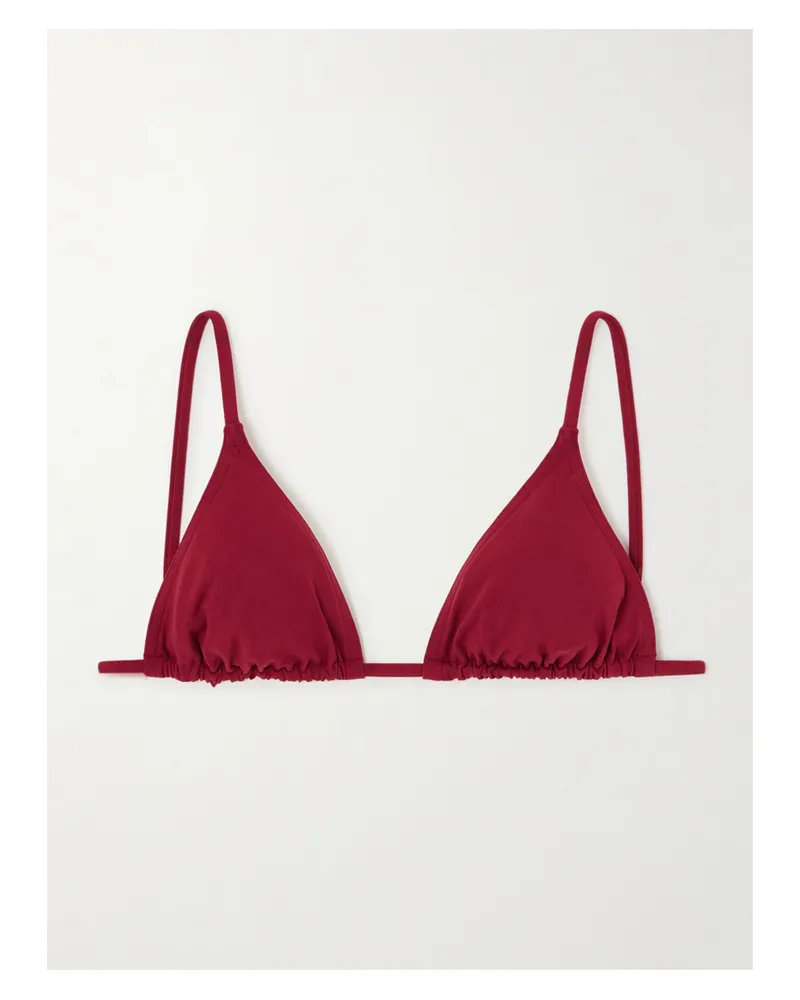 Eres Les Essentiels Mouna Ribbed Triangle Bikini Top - Red Red