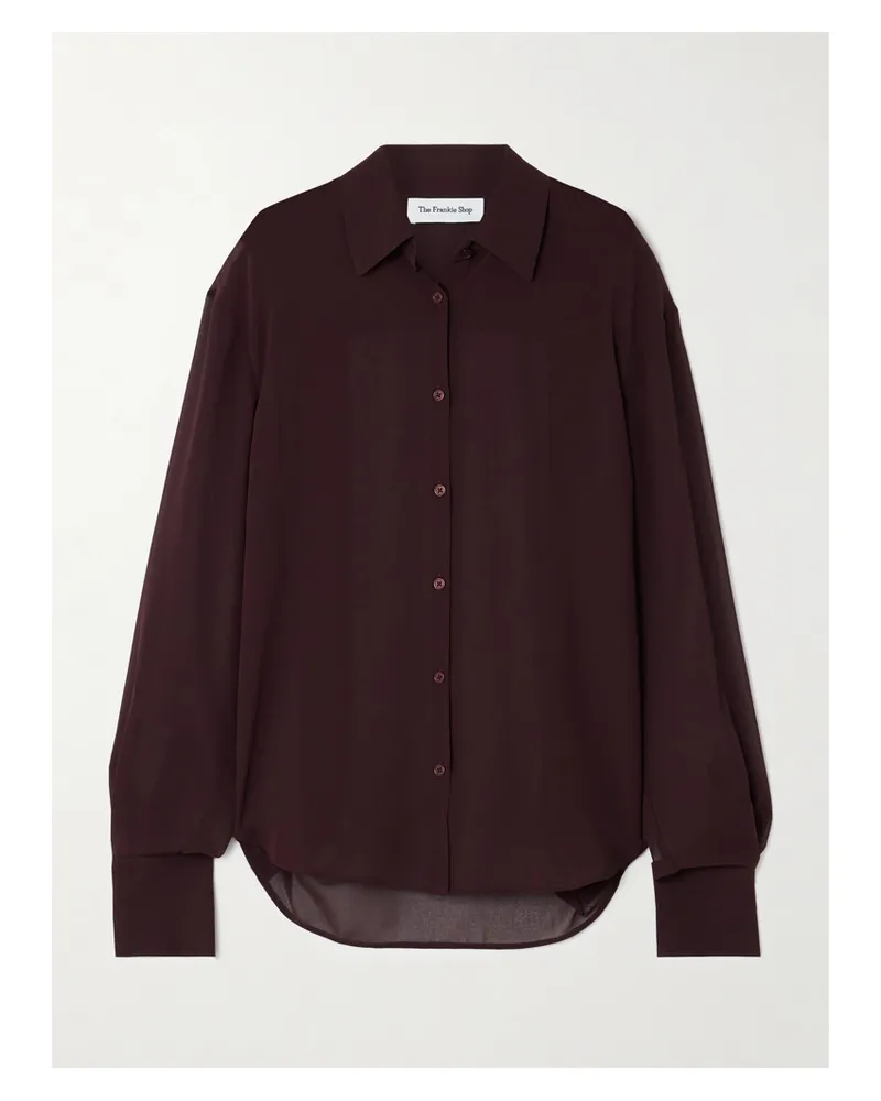 FRANKIE Shop Peri Oversized-hemd Aus Georgette - Burgunder Burgunder