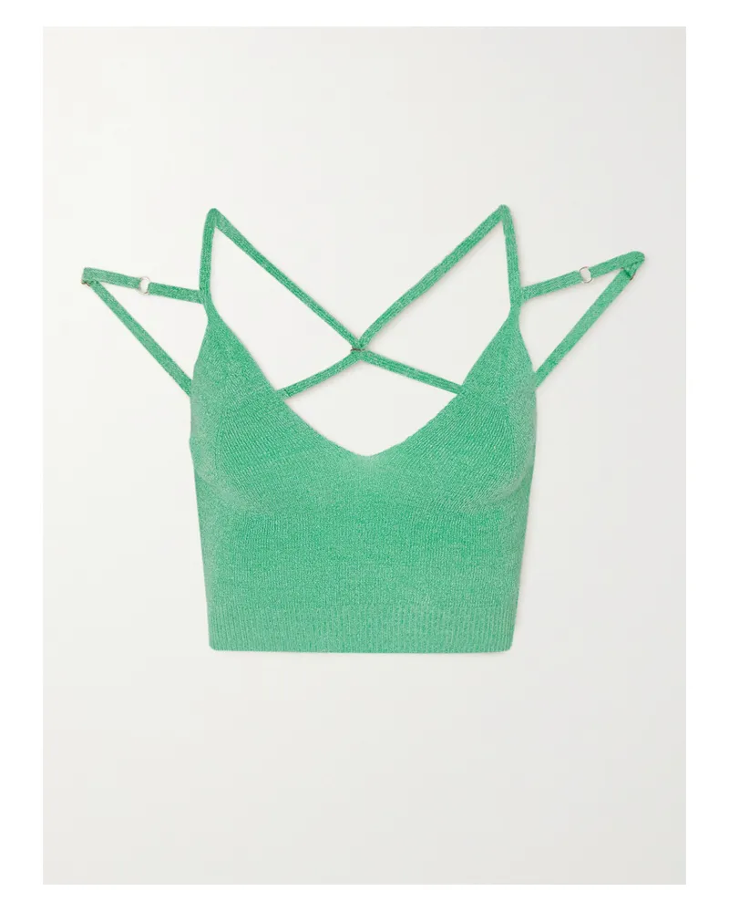 Jacquemus Bustier Aus Leinen Mit Cut-outs - Grün Grün
