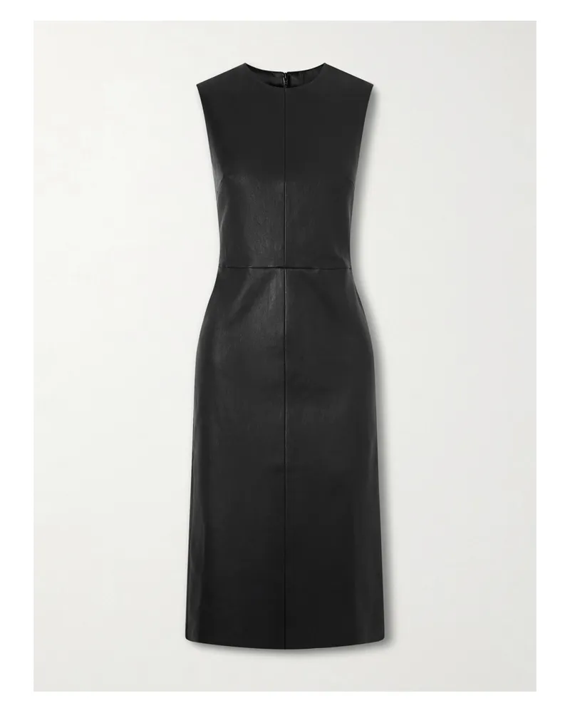 Stouls Eva Paneled Leather Midi Dress - Black Black