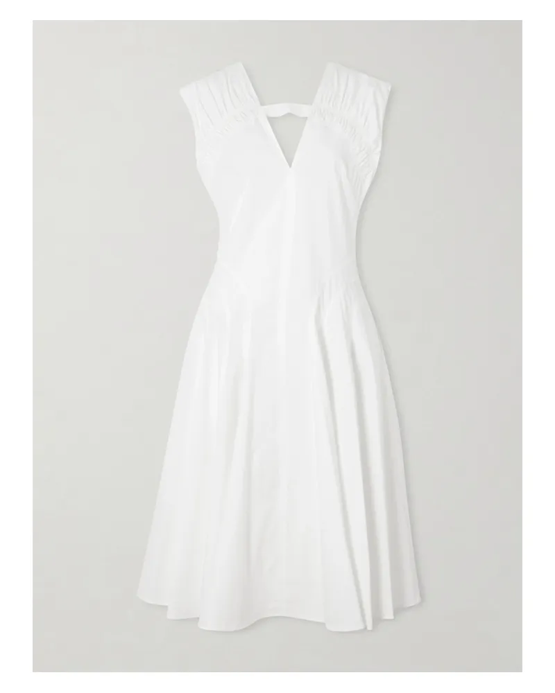Proenza Schouler Manoela Midikleid Aus Popeline Aus Einer Baumwollmischung - Weiß Weiß