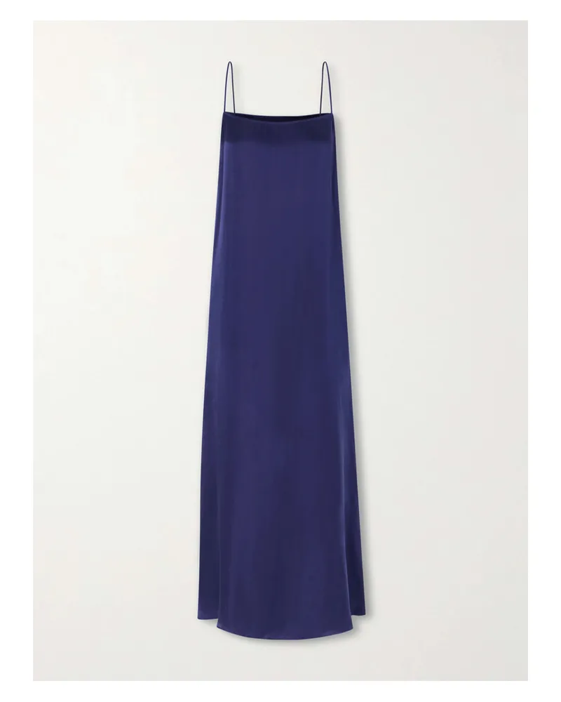 Anine Bing Mae Silk Satin Maxi Dress - Blue Blue