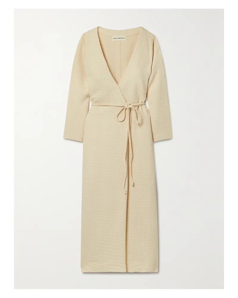 Mara Hoffman Tiffany Wickelkleid Aus Einer Strukturierten Biobaumwollmischung - Creme Creme