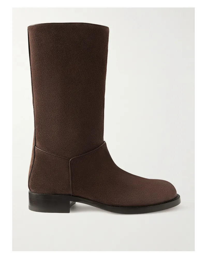The Row Nobilis Leather Ankle Boots - Brown Brown