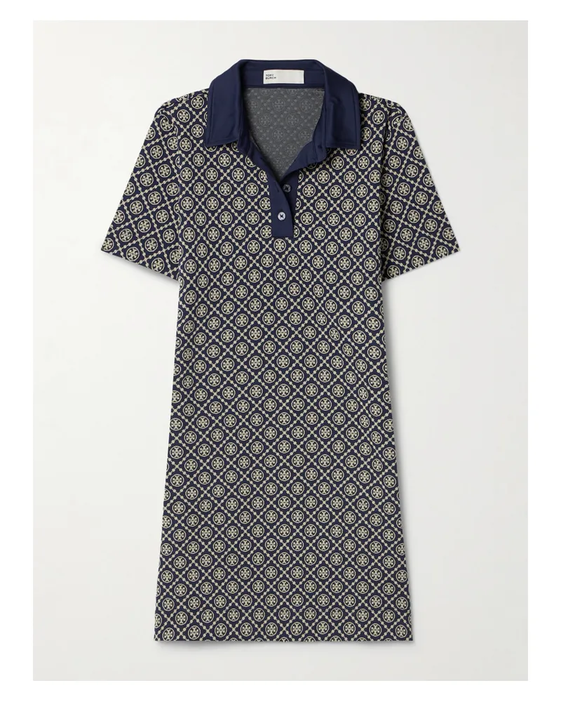 Tory Sport Minikleid In Jacquard-strick - Blau Blau