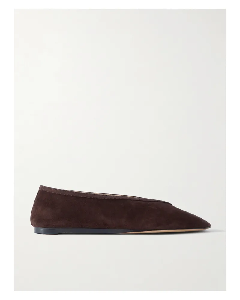 Le Monde Béryl Luna Suede Ballet Flats - Brown Brown