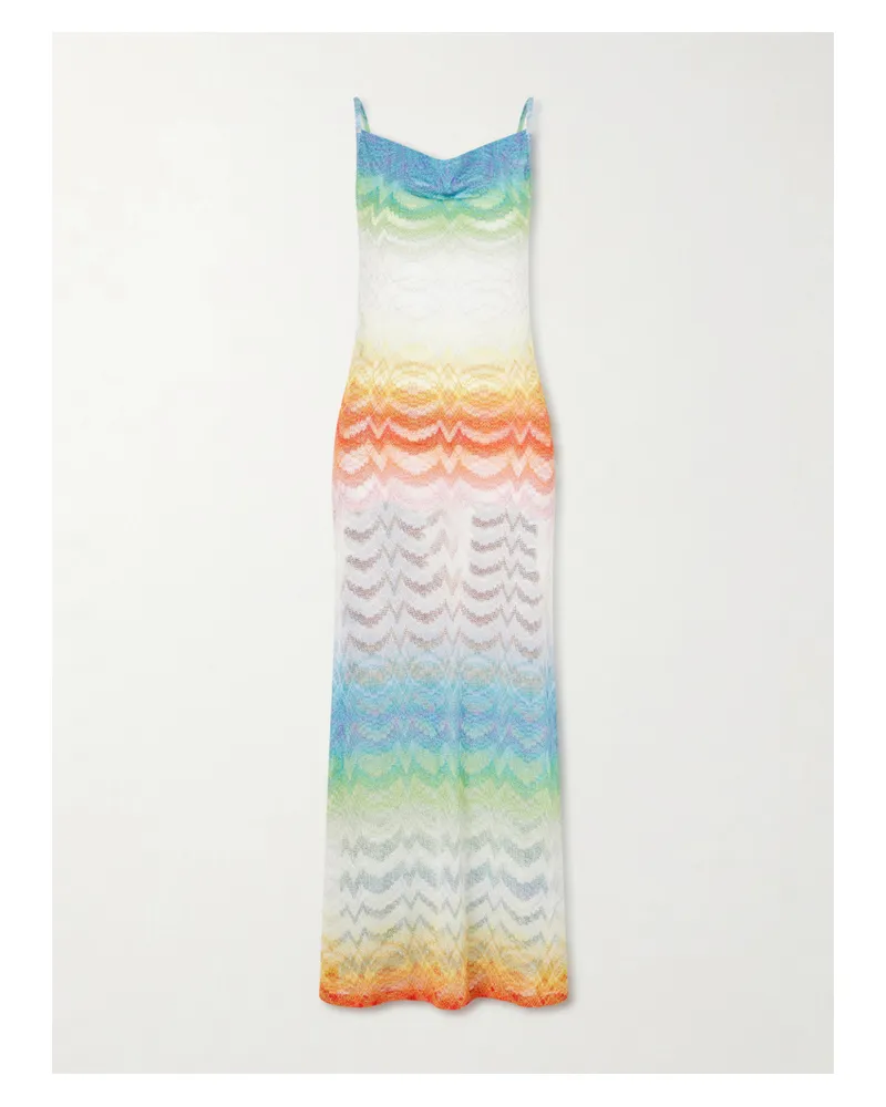 Missoni Striped Metallic Crochet-knit Coverup - Cream Cream