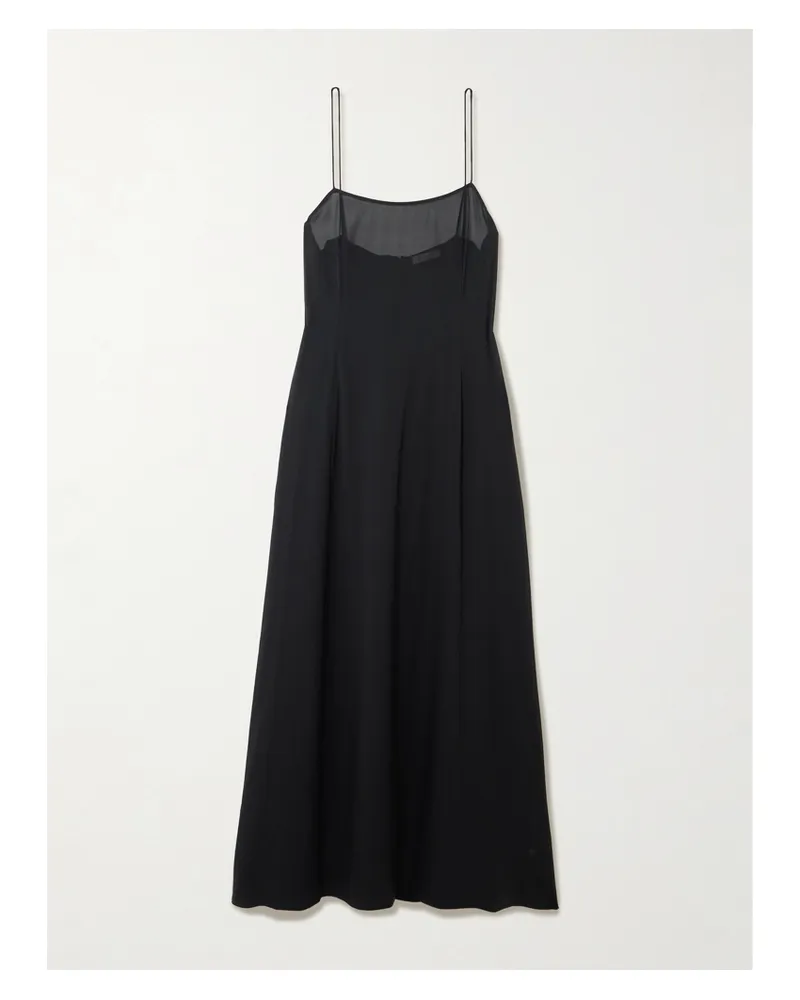 St. Agni Maxikleid Aus Georgette Aus Einer Seidenmischung - Schwarz Schwarz