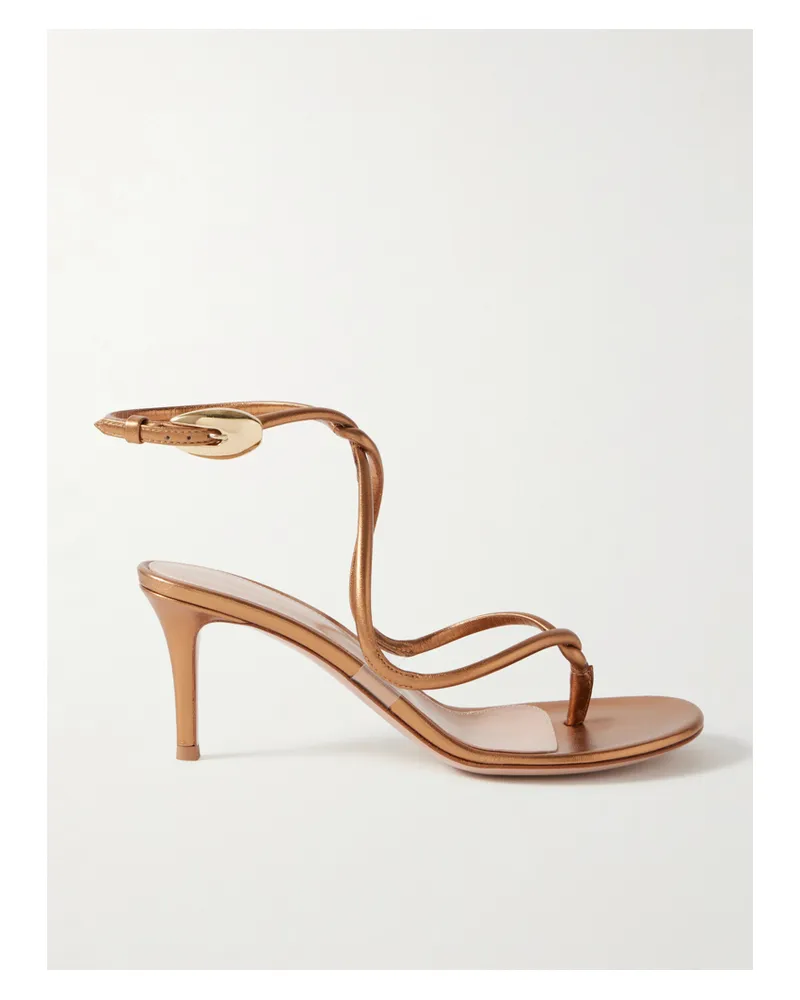 Gianvito Rossi 70 Sandalen Aus Metallic-leder Metallic
