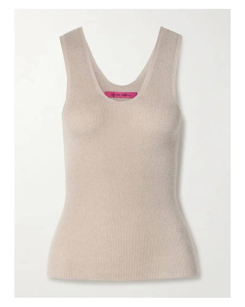 The Elder Statesman Delicash Tanktop Aus Einer Gerippten Kaschmir-seidenmischung - Neutral Neutral