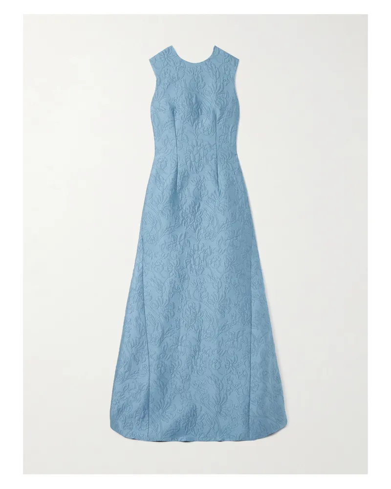 EMILIA WICKSTEAD Malcolm Rückenfreies Maxikleid Aus Cloqué - Blau Blau