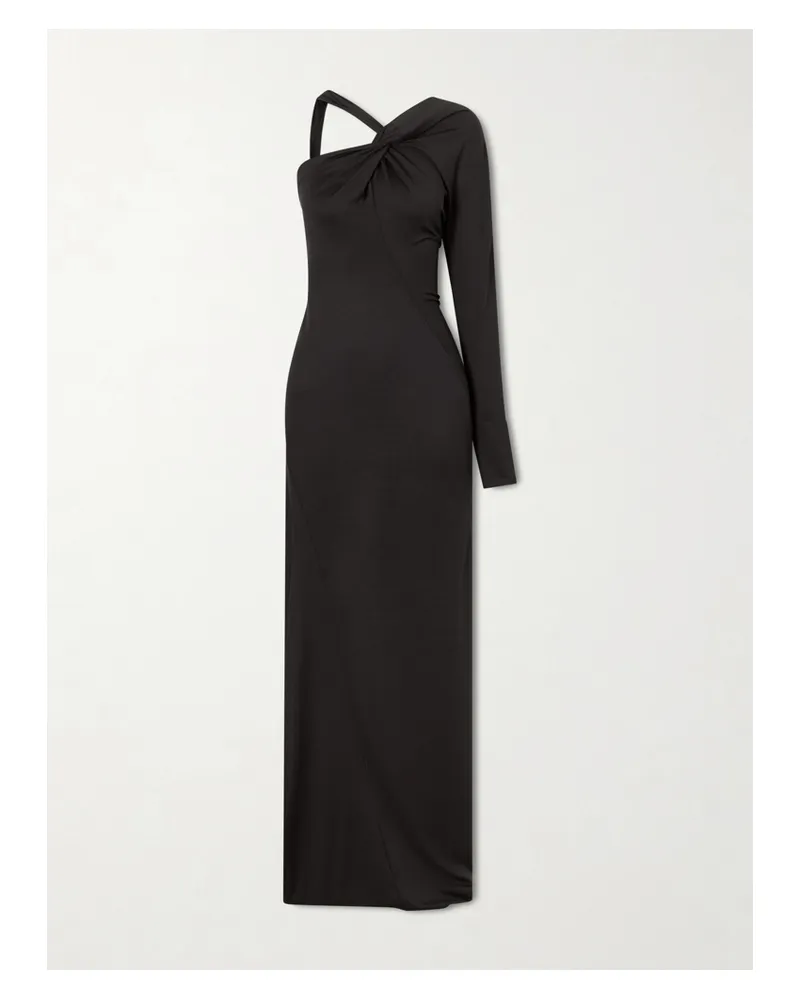 Victoria Beckham Asymmetrische Robe Aus Satin - Schwarz Schwarz