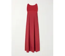 Cotton-blend Taffeta Maxi Dress - Burgundy