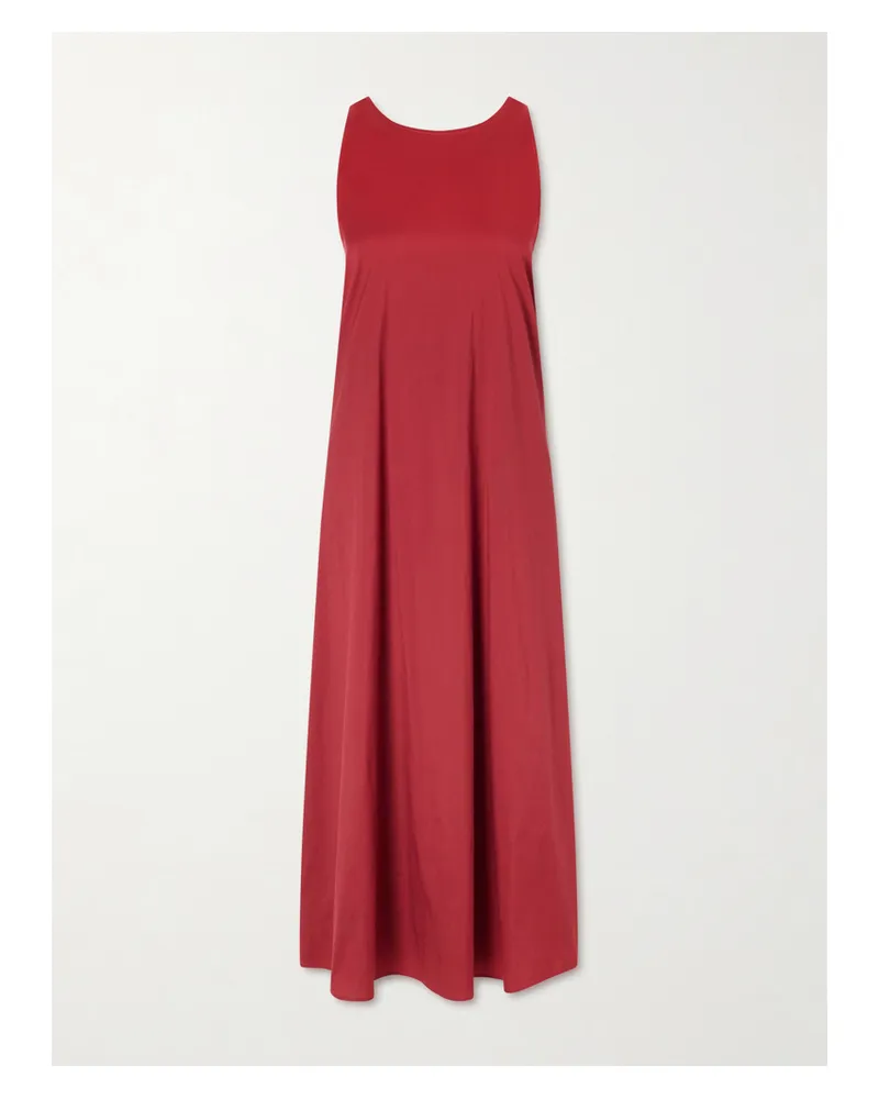Max Mara Cotton-blend Taffeta Maxi Dress - Burgundy Burgundy