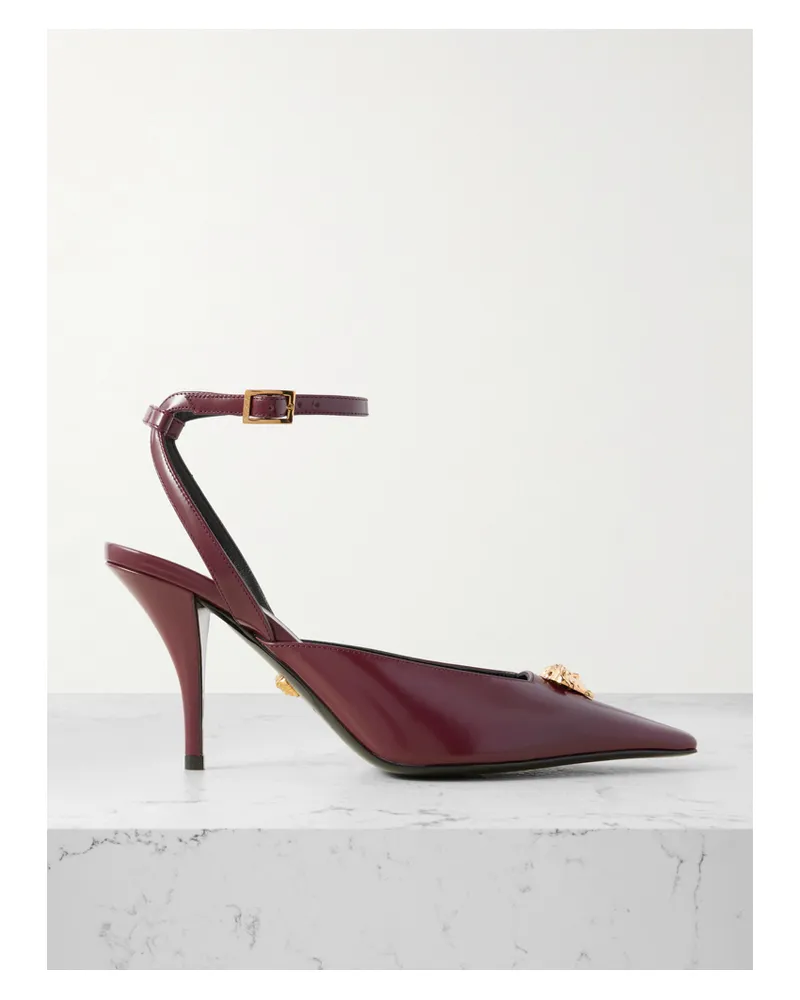 Versace Pumps Aus Leder Mit Verzierung - Burgunder Burgunder