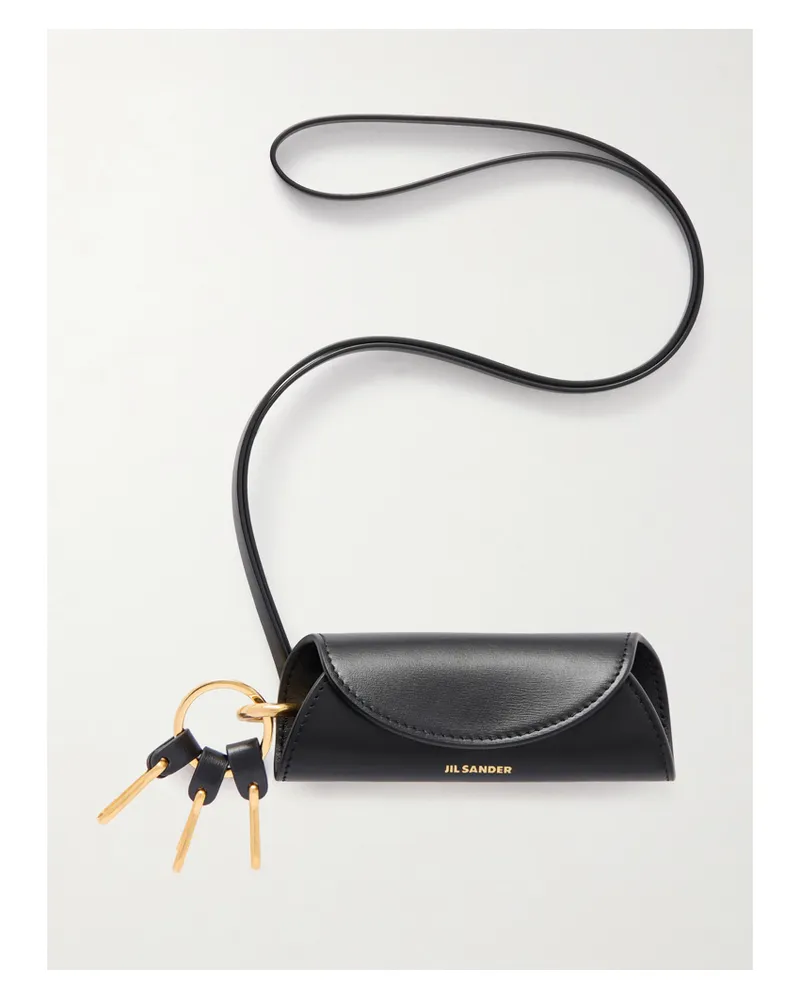 Jil Sander Leather Keychain - Black Black