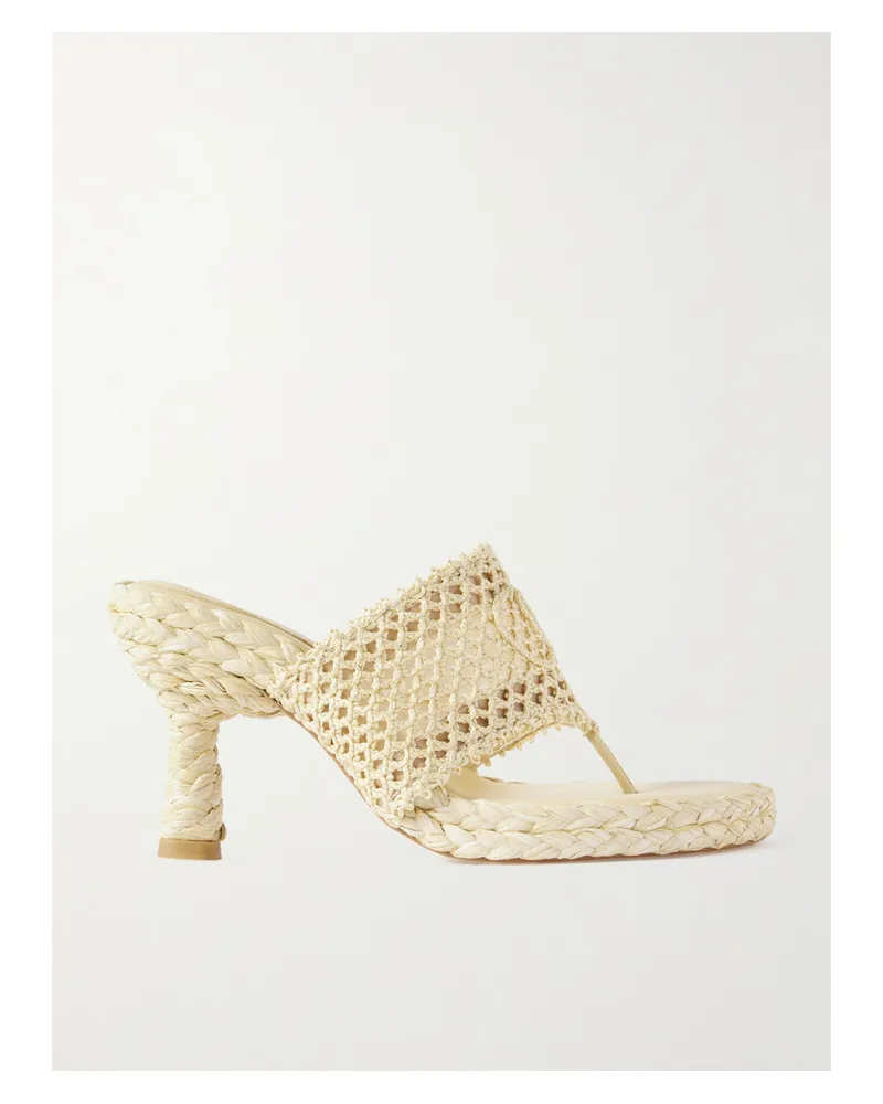 Chloé Isla Mules Aus Gehäkeltem Raffiabast - Neutral Neutral