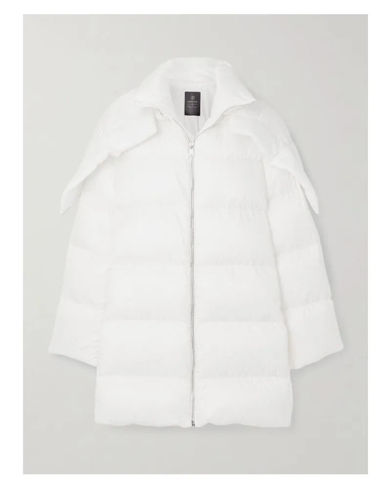 Rick Owens Moncler Cyclopic Oversized-daunenjacke Aus Gestepptem Shell Mit Applikation - Weiß Weiß