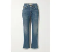 Golden Verkürzte, Hoch Sitzende Schlagjeans - Blau