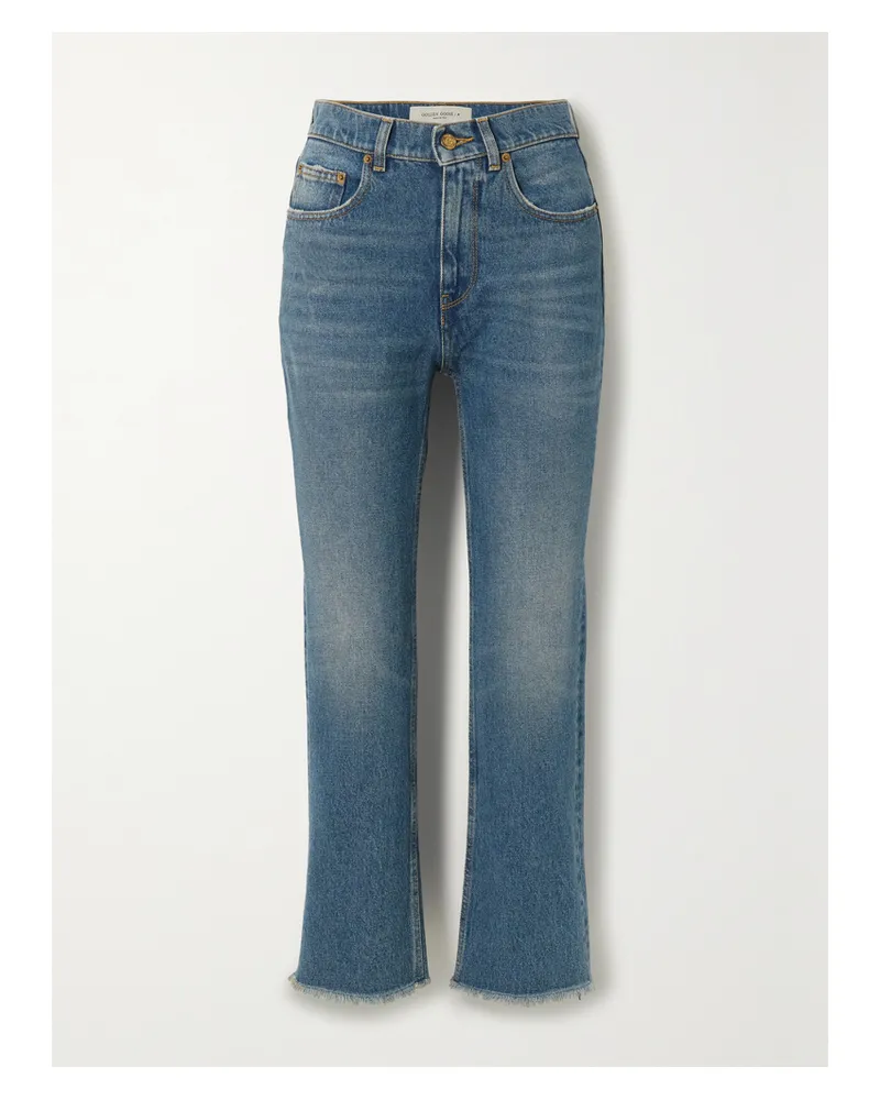 Golden Goose Golden Verkürzte, Hoch Sitzende Schlagjeans - Blau Blau