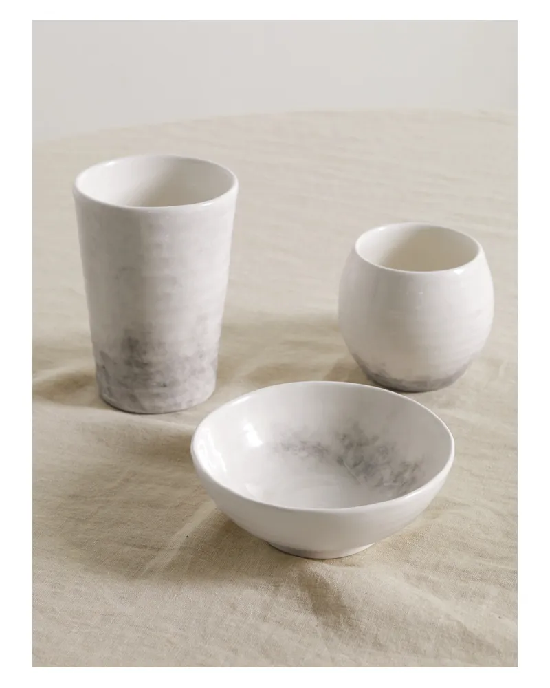 Brunello Cucinelli Set Of Three Ceramic Bowls - Gray Gray