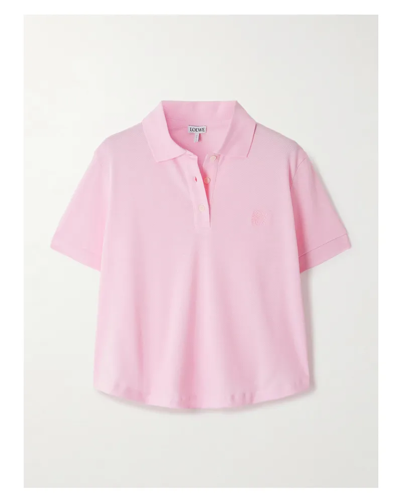 Loewe Polohemd Aus Baumwoll-piqué Mit Stickerei - Pink Pink